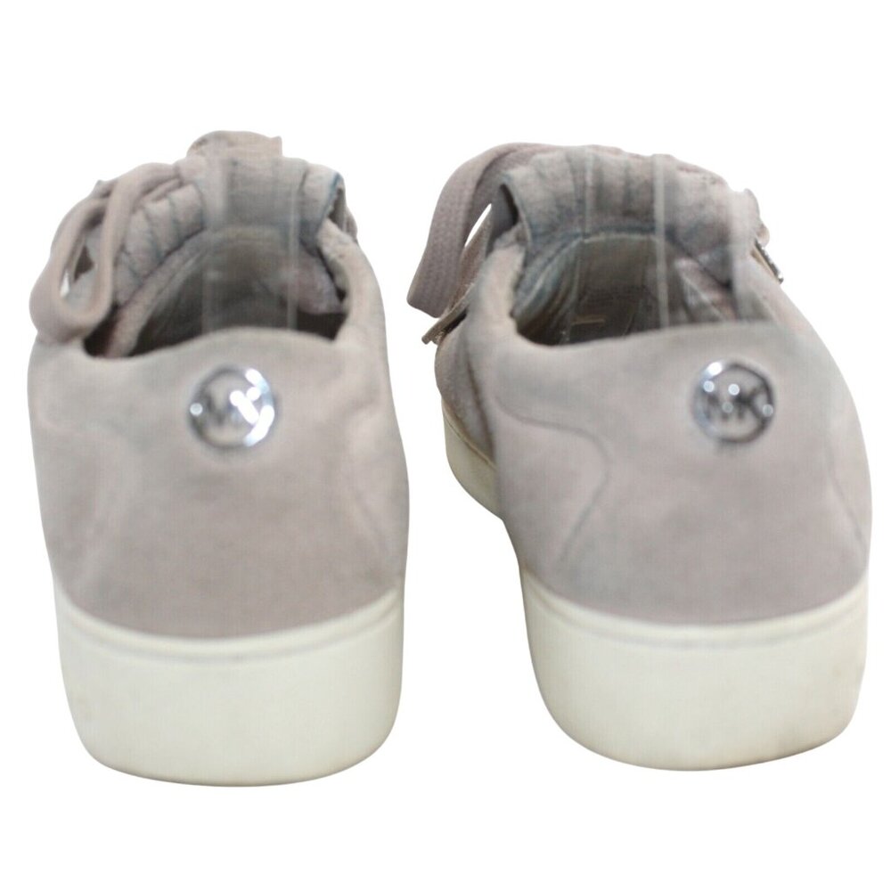Michael Kors Keaton Kiltie Size 7.5M Beige Leather Suede Lace Up Sneakers Shoes - Picture 9 of 11